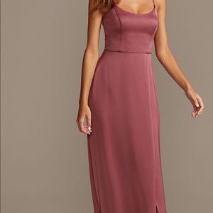 David’s Bridal Scoop Neck Satin Dress